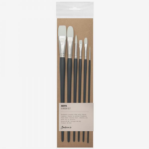 Jackson's : Akoya White Synthetic Bristle Hair Brush : Set of 6