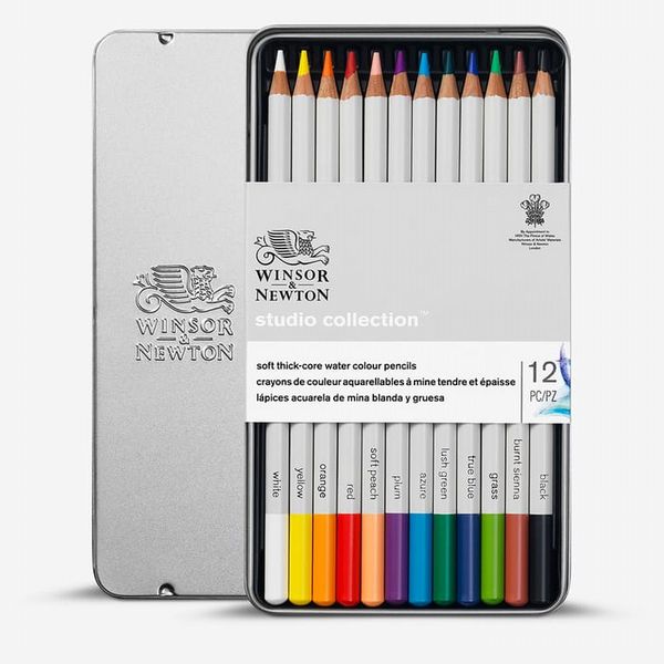 Winsor & Newton : Studio Collection : Soft Core Watercolour Pencil : Set of 12